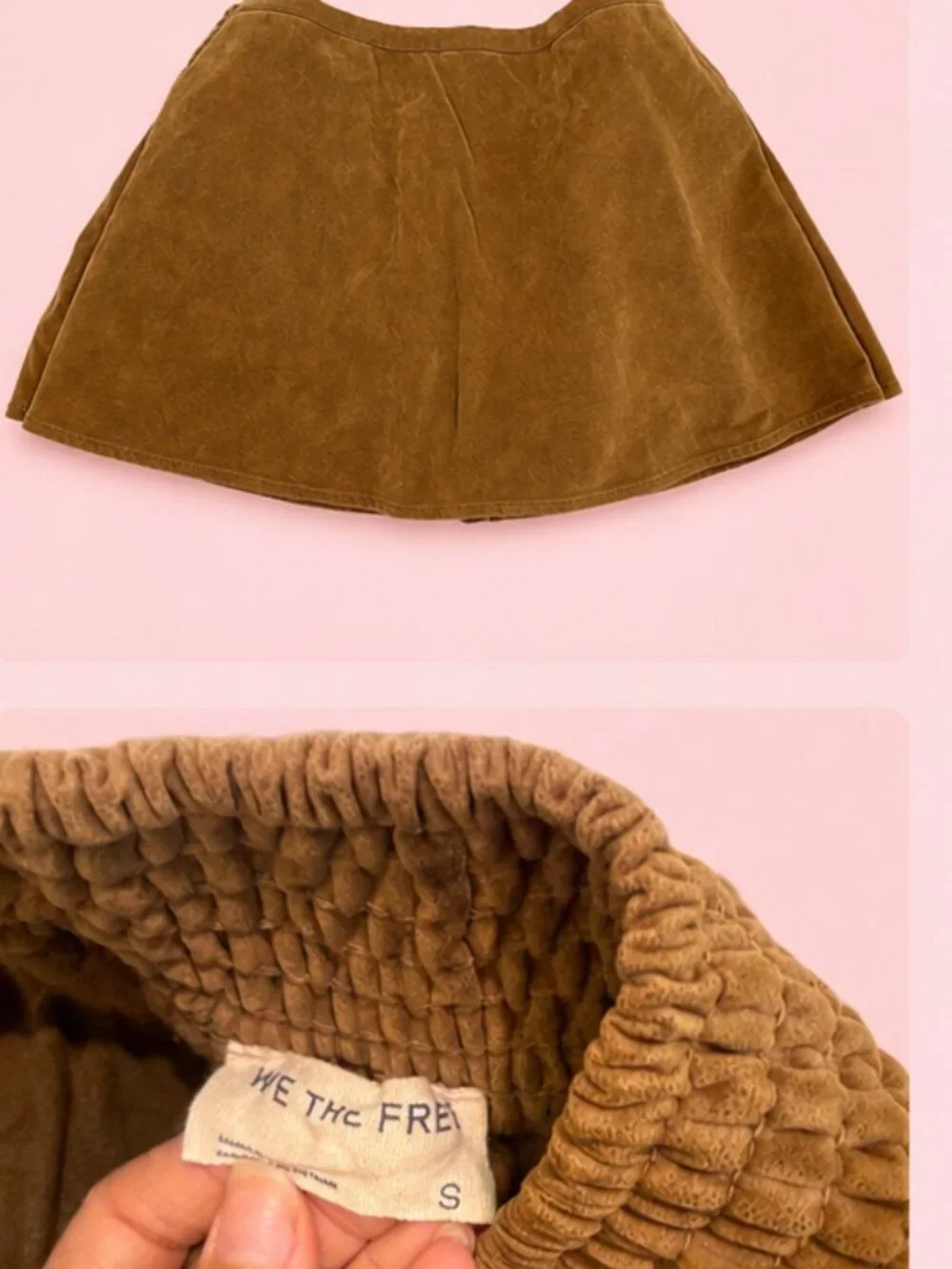 Free People We The Free Brown Suede Skort • Size S • Never Worn